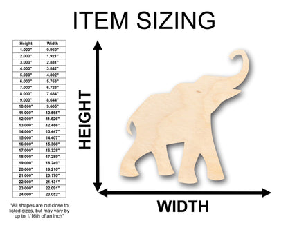 Unfinished Wood Elephant Shape - Craft - up to 46" DIY
