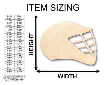 Unfinished Wood Lacrosse Helmet Shape - Craft - up to 46" DIY