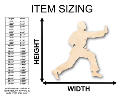 Unfinished Wood Male Martial Arts Karate Shape - Craft - up to 46" DIY