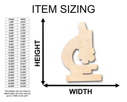 Unfinished Wood Microscope Shape - Craft - up to 46" DIY