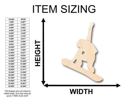 Unfinished Wood Snowboarding Shape - Craft - up to 46" DIY