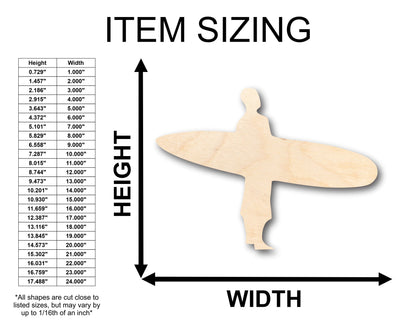 Unfinished Wood Surfer Shape - Craft - up to 46" DIY