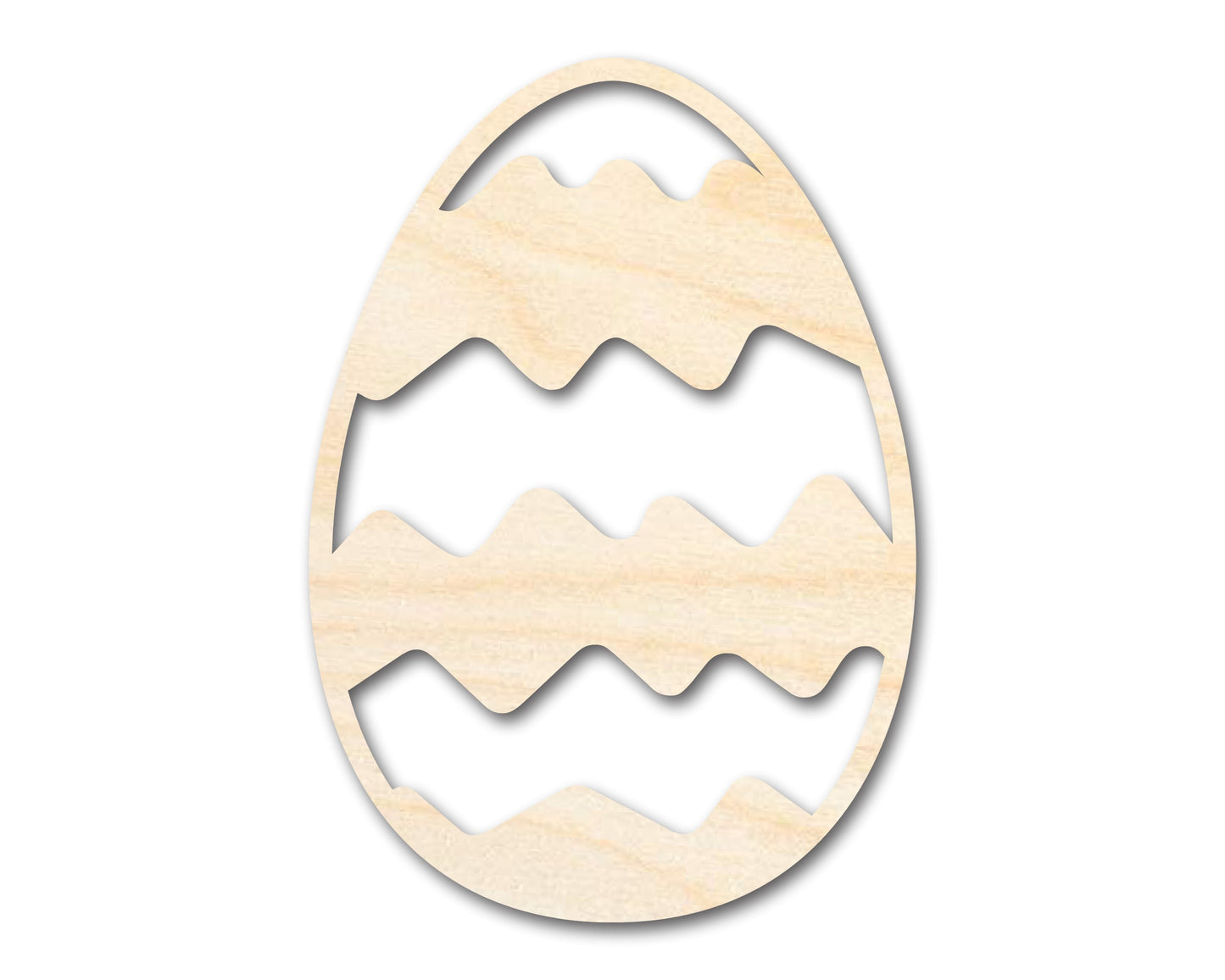 Unfinished Wood Wavy Striped Egg Shape - Easter Craft - up to 46" DIY
