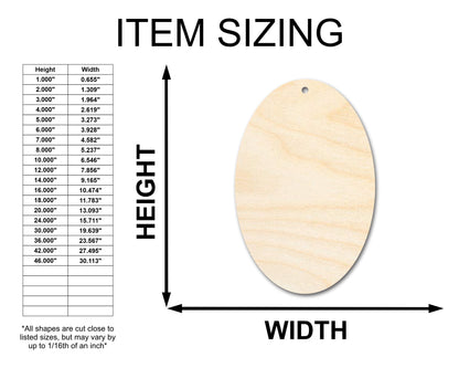 Unfinished Wood Oval Earring Blank Pair - DIY Jewelry Craft - Available in 1" to 3"