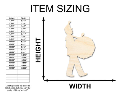 Unfinished Wood Marching Band Drumline Silhouette | DIY Band Craft Cutout | up to 46" DIY