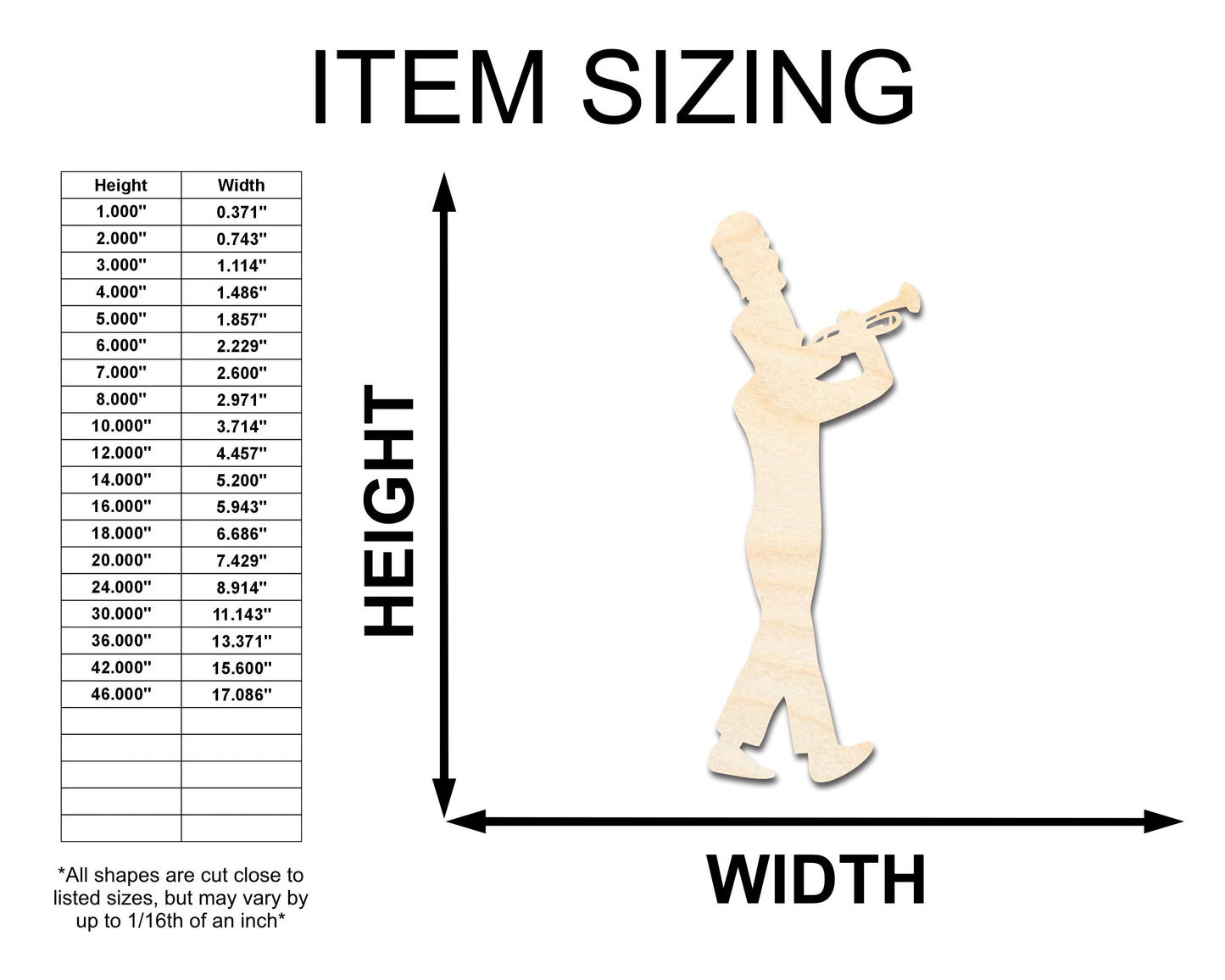 Unfinished Wood Marching Band Silhouette | DIY Band Craft Cutout | up to 46" DIY