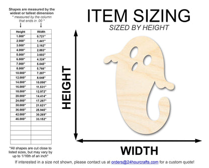 Unfinished Wood Ghost Shape | Craft Cutout | up to 46" DIY