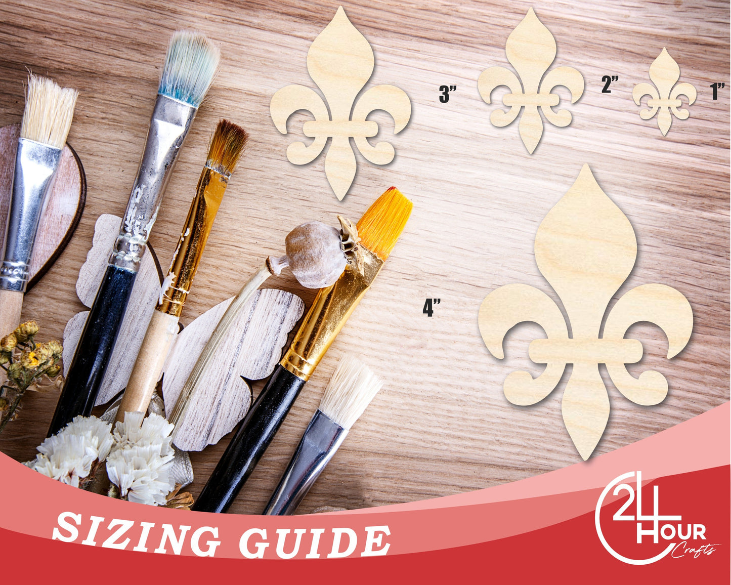 Unfinished Wood Fleur-di-Lis Silhouette | Mardi Gras | DIY Craft Cutout | up to 46" DIY