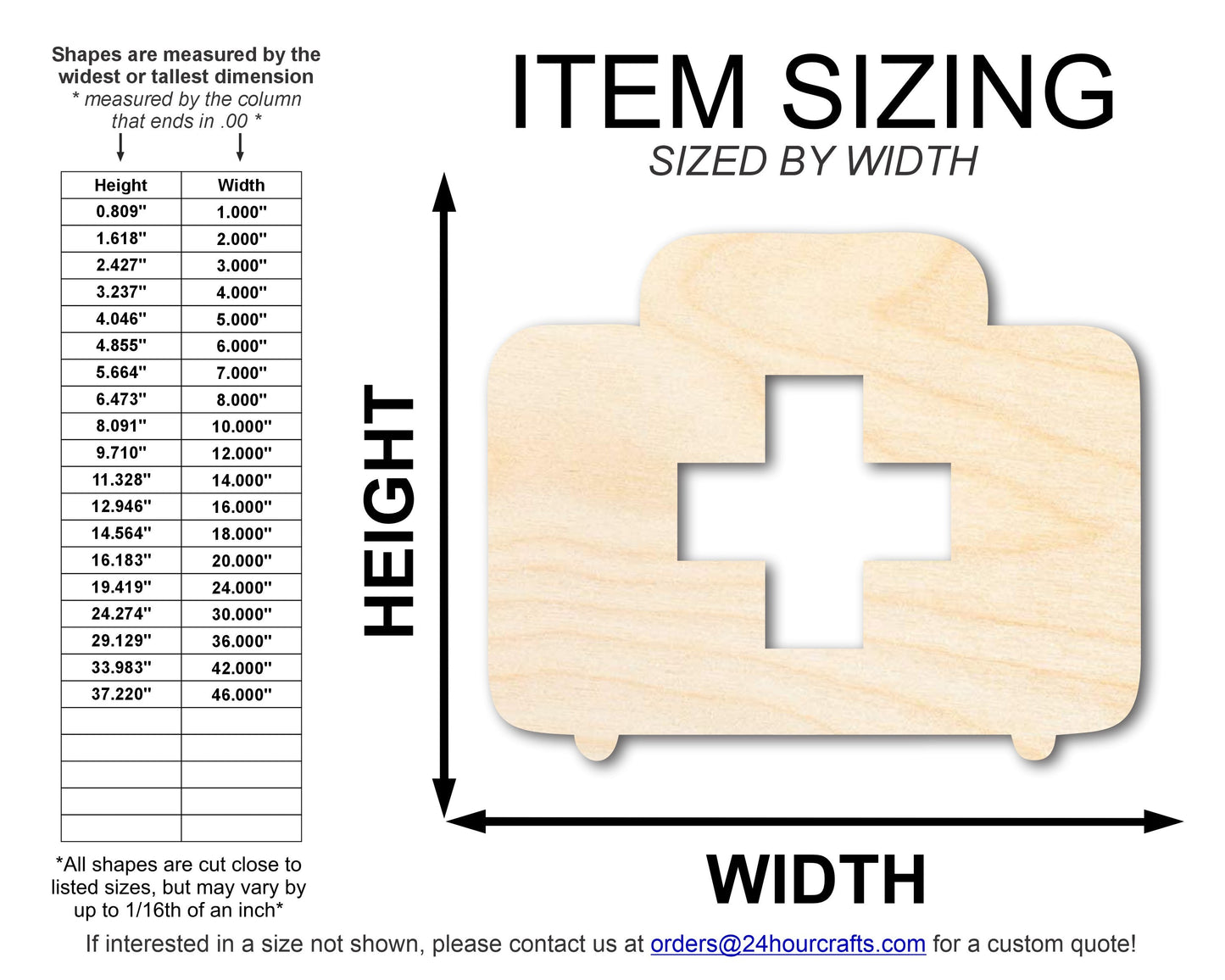 Unfinished First Aid Shape | DIY Craft Cutout | up to 46" DIY