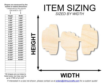 Unfinished Dumbbell Shape | DIY Craft Cutout | up to 46" DIY