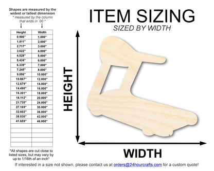 Unfinished Treadmill Shape | DIY Craft Cutout | up to 46" DIY