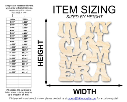 Unfinished Wood In My Girl Mom Era Cutout | DIY Craft Shape | up to 46" DIY