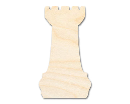 Unfinished Wood Chess Rook Shape | DIY Craft Cutout | up to 46" DIY