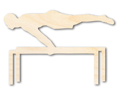 Unfinished Wood Gymnast Parallel Beam Shape | DIY Craft Cutout | up to 46" DIY