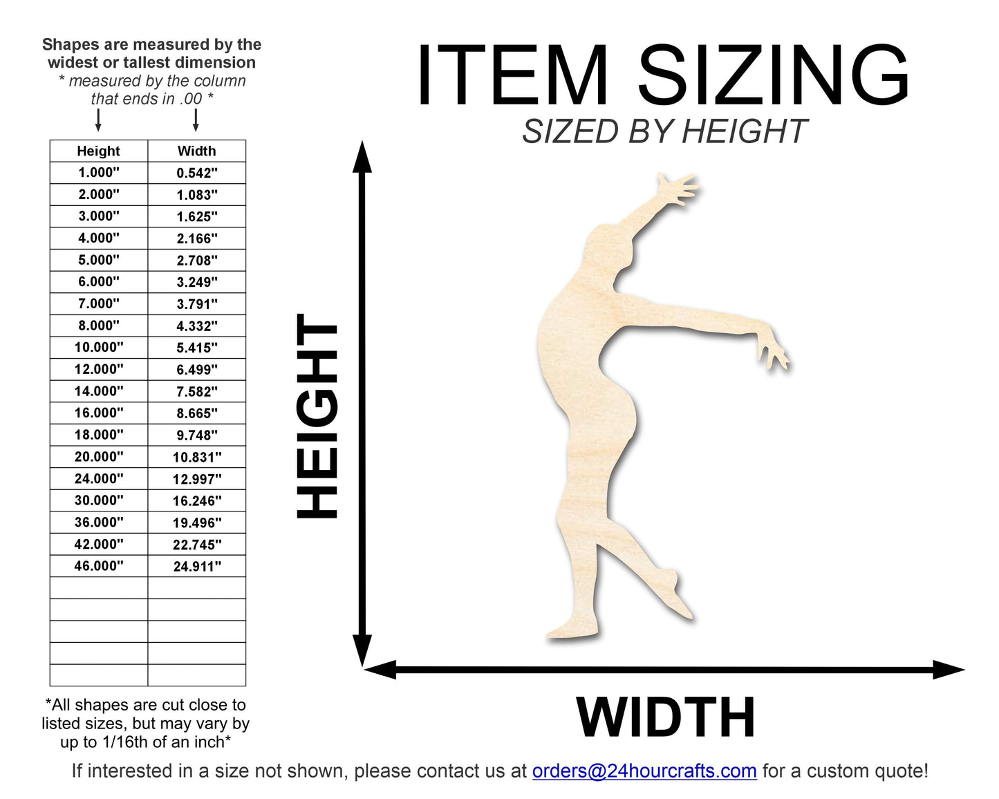 Unfinished Wood Gymnast Pose Shape | DIY Craft Cutout | up to 46" DIY