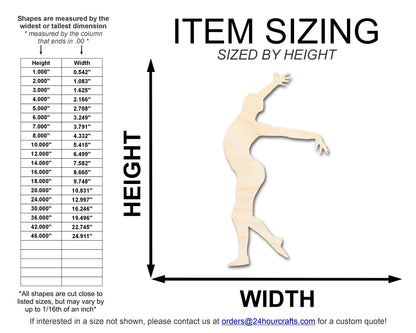 Unfinished Wood Gymnast Pose Shape | DIY Craft Cutout | up to 46" DIY