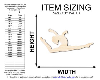 Unfinished Wood Gymnast Leap Shape | DIY Craft Cutout | up to 46" DIY