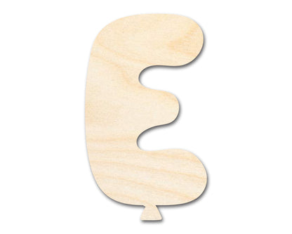 Unfinished Wood Balloon Letter E Shape | DIY Craft Cutout | up to 46" DIY