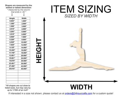 Unfinished Wood Yoga Monkey Pose Shape | DIY Craft Cutout | up to 46" DIY