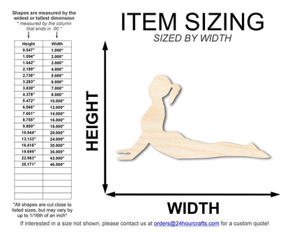 Unfinished Wood Yoga Cobra Pose Shape | DIY Craft Cutout | up to 46" DIY