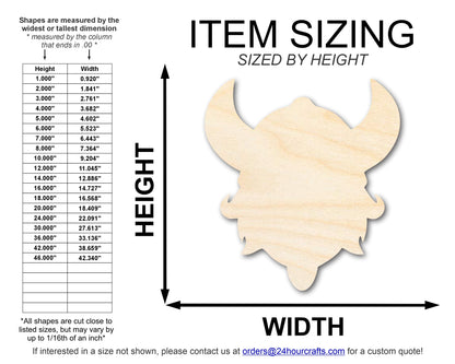 Unfinished Wood Viking Mascot Shape | DIY Craft Cutout | up to 46" DIY