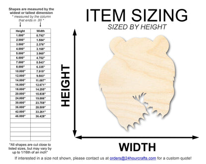 Unfinished Wood Bear Mascot Shape | DIY Craft Cutout | up to 46" DIY