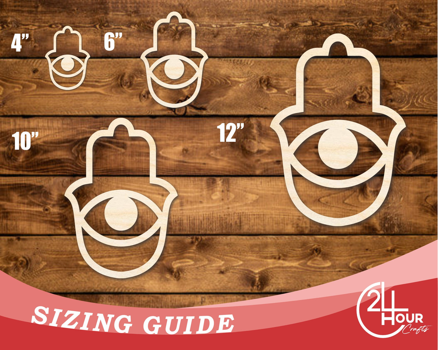 Unfinished Hamsa Eye Shape | DIY Craft Cutout | up to 46" DIY