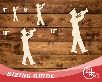 Unfinished Wood Band Trumpet Player Shape | DIY Craft Cutout | up to 46" DIY