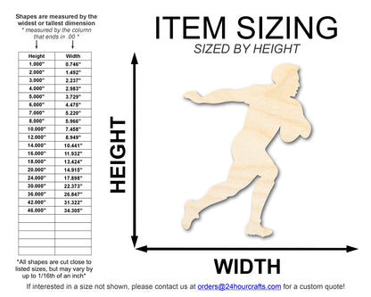 Unfinished Wood Rugby Player Shape | DIY Craft Cutout | up to 46" DIY