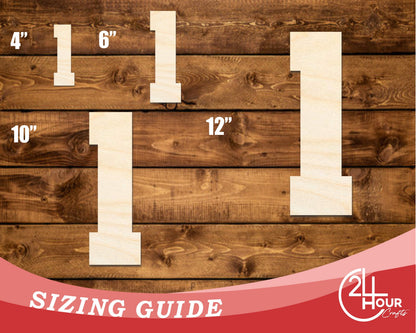 Unfinished Wood Varisty Number One Shape | DIY Craft Cutout | up to 46" DIY