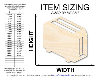 Unfinished Wood Toaster Shape | DIY Craft Cutout | up to 46" DIY
