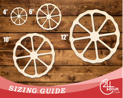 Unfinished Wood Fruit Slice Shape | DIY Craft Cutout | up to 46" DIY