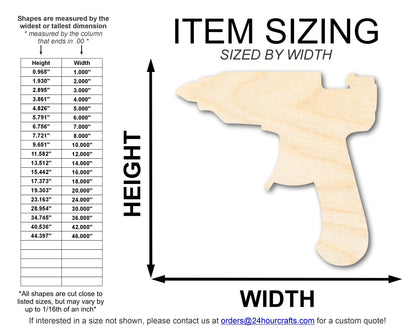 Unfinished Wood Hot Glue Gun Shape | DIY Craft Cutout | up to 46" DIY