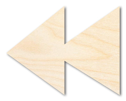 Unfinished Wood Rewind Shape | DIY Craft Cutout | up to 46" DIY