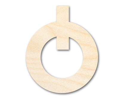 Unfinished Wood Power Button Shape | DIY Craft Cutout | up to 46" DIY