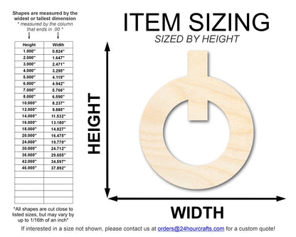 Unfinished Wood Power Button Shape | DIY Craft Cutout | up to 46" DIY