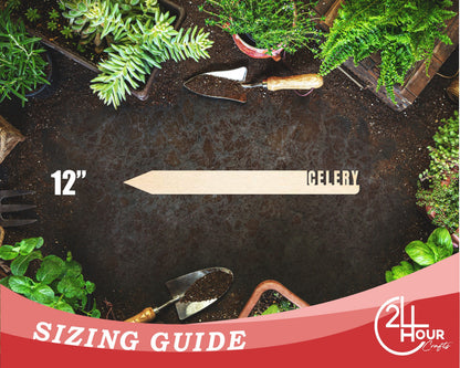 Unfinished Wood Celery Garden Stake | DIY Craft Cutout | up to 24" DIY