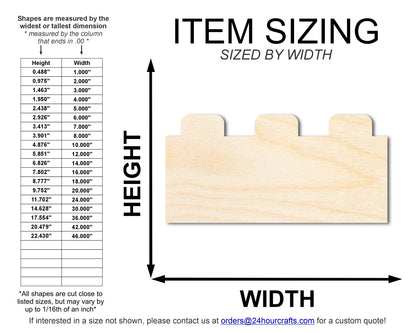 Unfinished Wood Building Blocks Shape | DIY Craft Cutout | up to 46" DIY