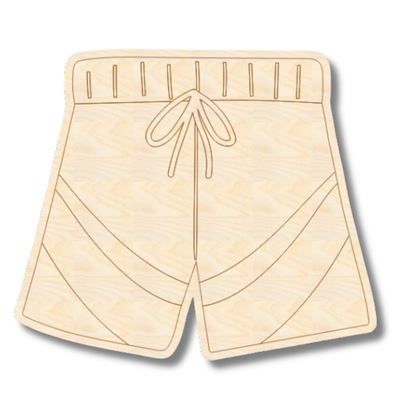 Unfinished Wood Etched Swim Trunks Shape | Paint By Line Crafts | up to 30" DIY