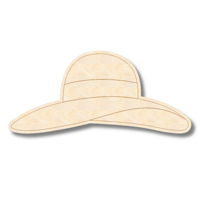 Unfinished Wood Etched Sun Hat Shape | Paint By Line Crafts | up to 30" DIY