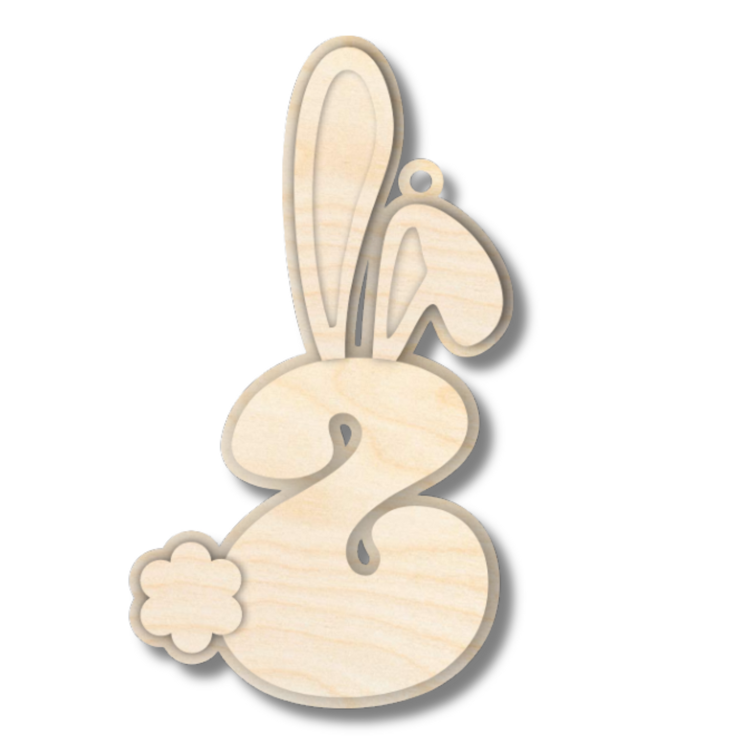 Unfinished Wood Layered Letter Bunny Tags| A-Z | 4 Piece | 6" Tall | 1/8" Wood | Wood Craft DIY