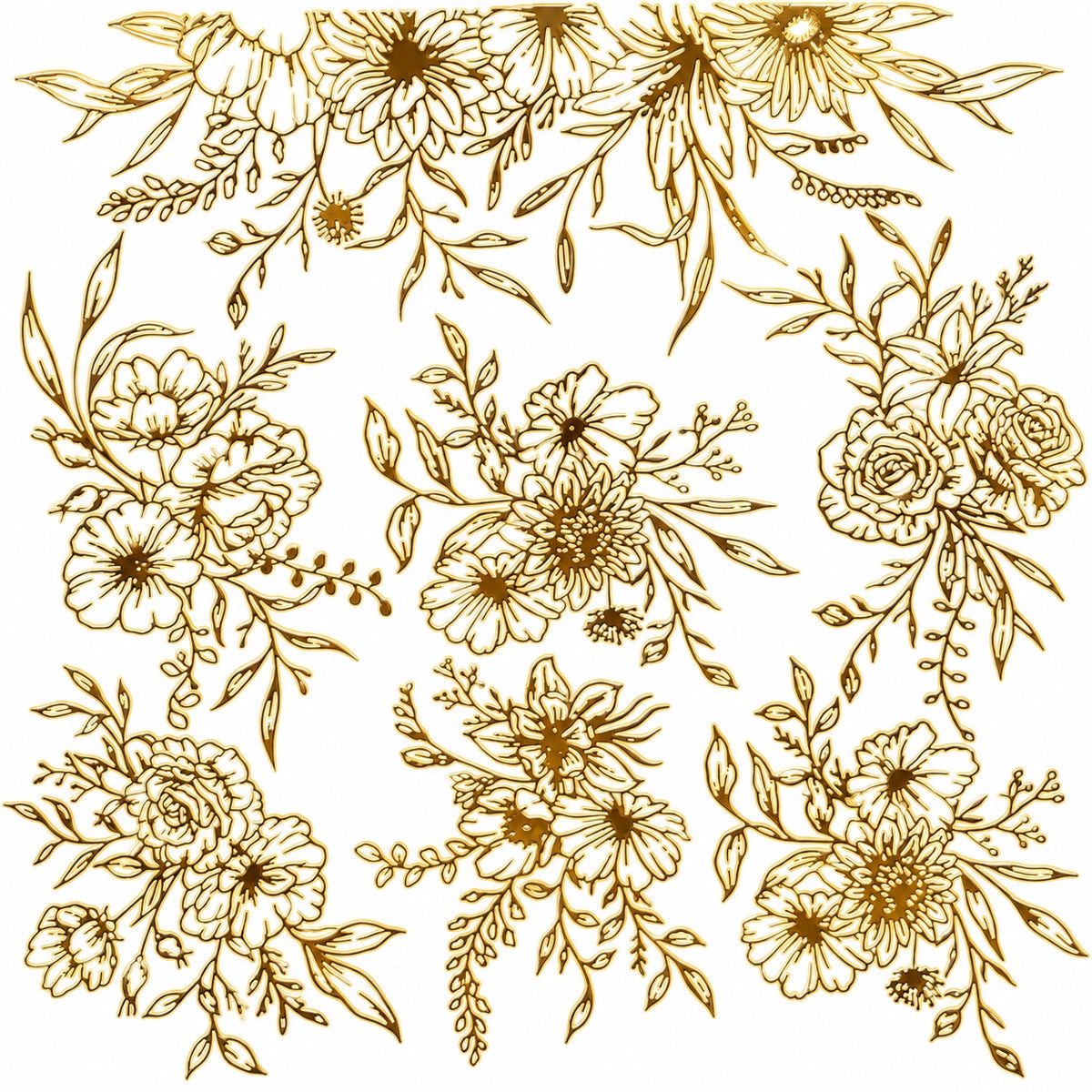 Gold Floral Outlines