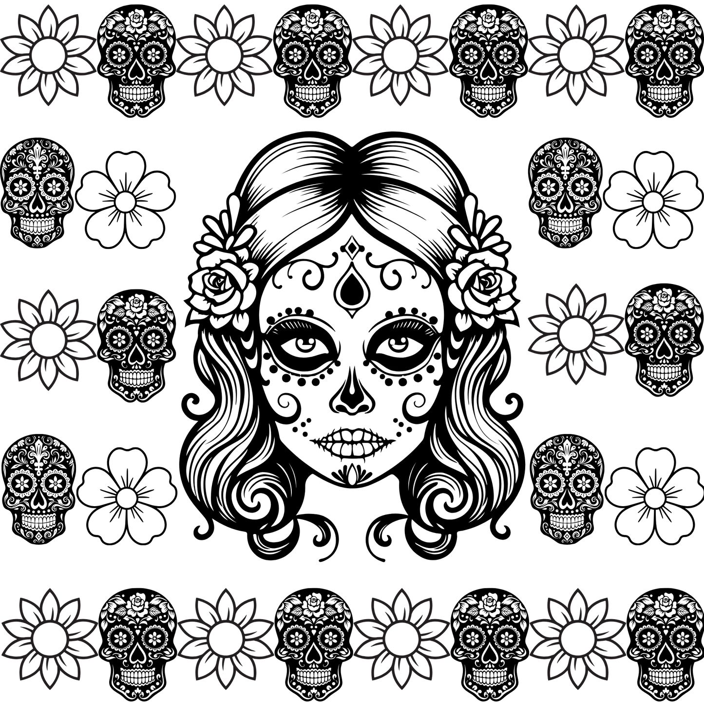 Sunflowers and Skulls