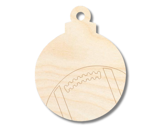 Unfinished Wood Etched Football Ornament Shape | Paint By Line Crafts | up to 30" DIY