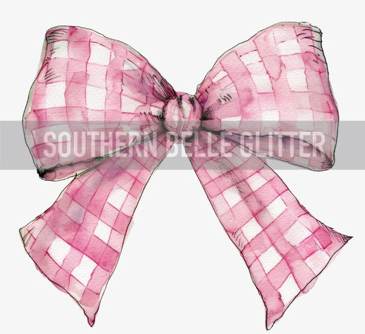 Pink Gingham Bow