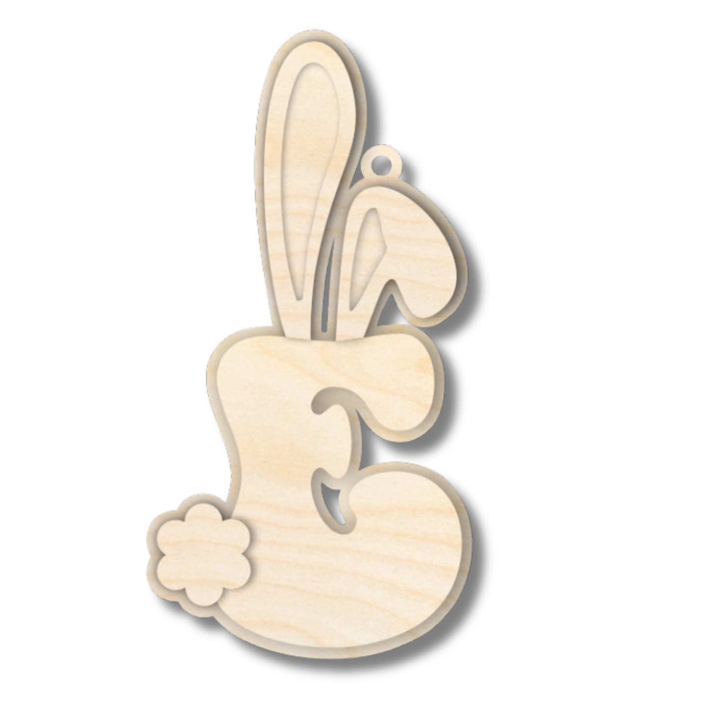 Unfinished Wood Layered Letter Bunny Tags| A-Z | 4 Piece | 6" Tall | 1/8" Wood | Wood Craft DIY