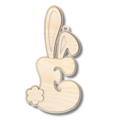 Unfinished Wood Layered Letter Bunny Tags| A-Z | 4 Piece | 6" Tall | 1/8" Wood | Wood Craft DIY