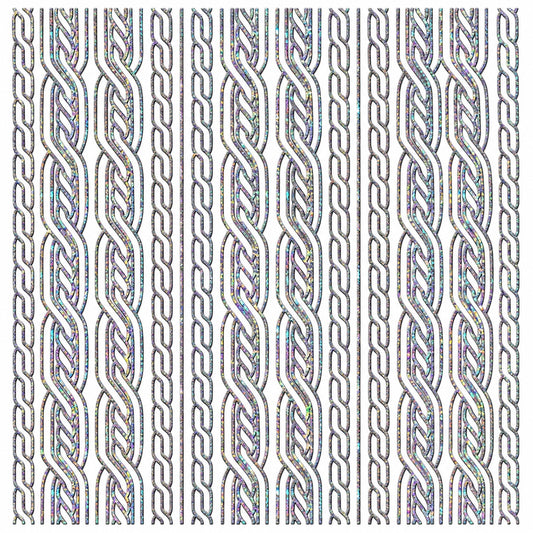 Silver Holographic Chain Borders
