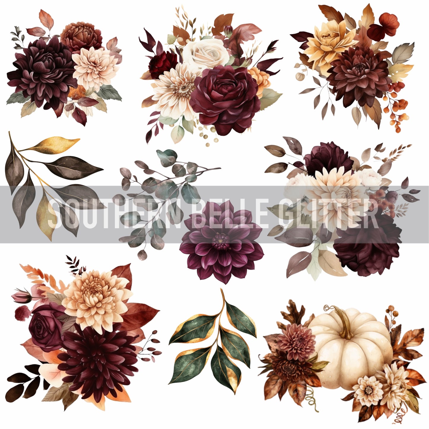 Brown Fall Florals