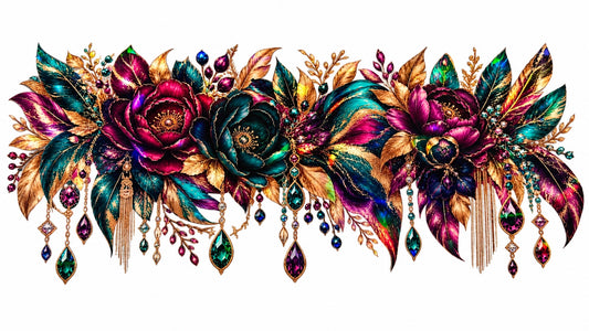 Jewel Tone Floral Dangles 40oz wrap